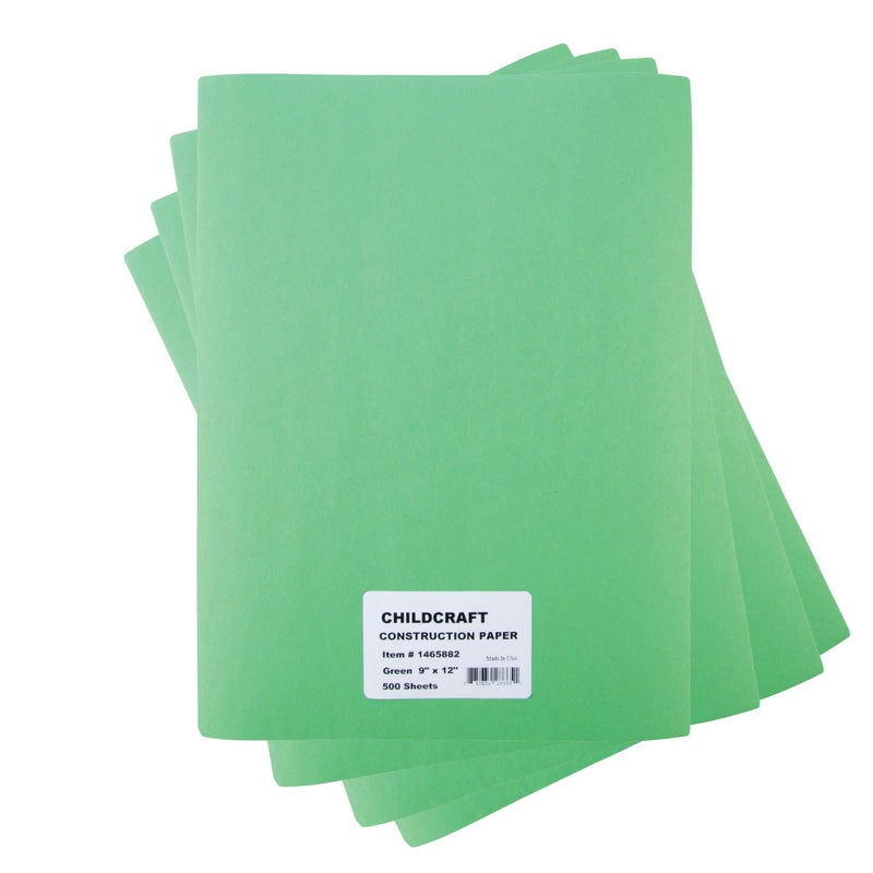 Childcraft Construction Paper, 9 x 12 Inches, Green, 500 Sheets - Image 1